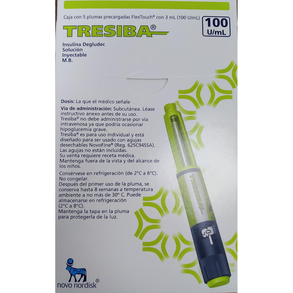 Tresiba 100U/ml 5 pluma precargada FlexTouch con 3 mL 